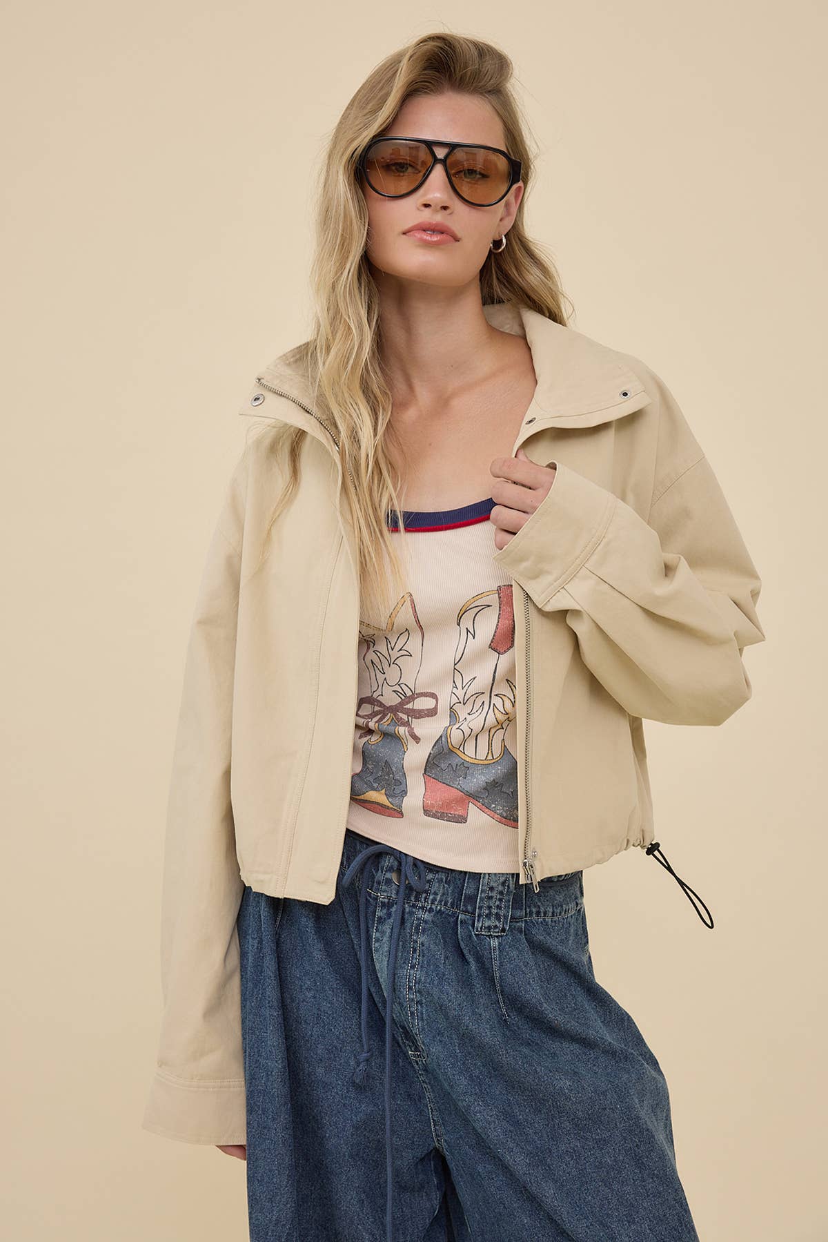 Easygoing Drawstring Jacket