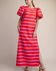 Mariselle Maxi Dress-Red/Pink
