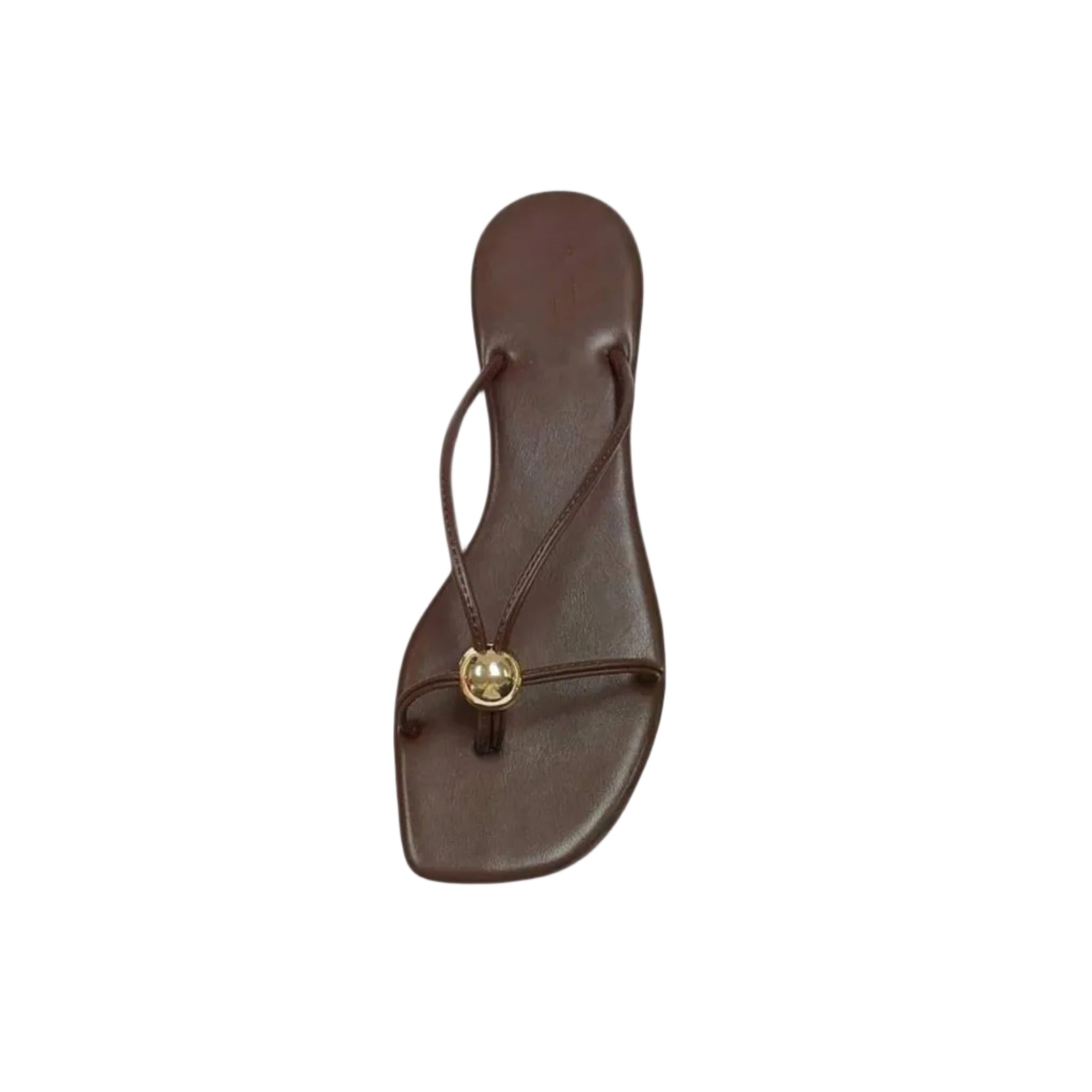 brown dress sandals flat Barely There Flat Sandals-Brown 7
