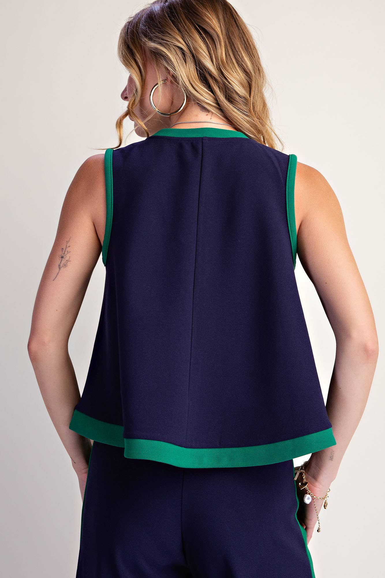Soft Motion Knit Top-Navy