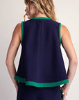 Soft Motion Knit Top-Navy