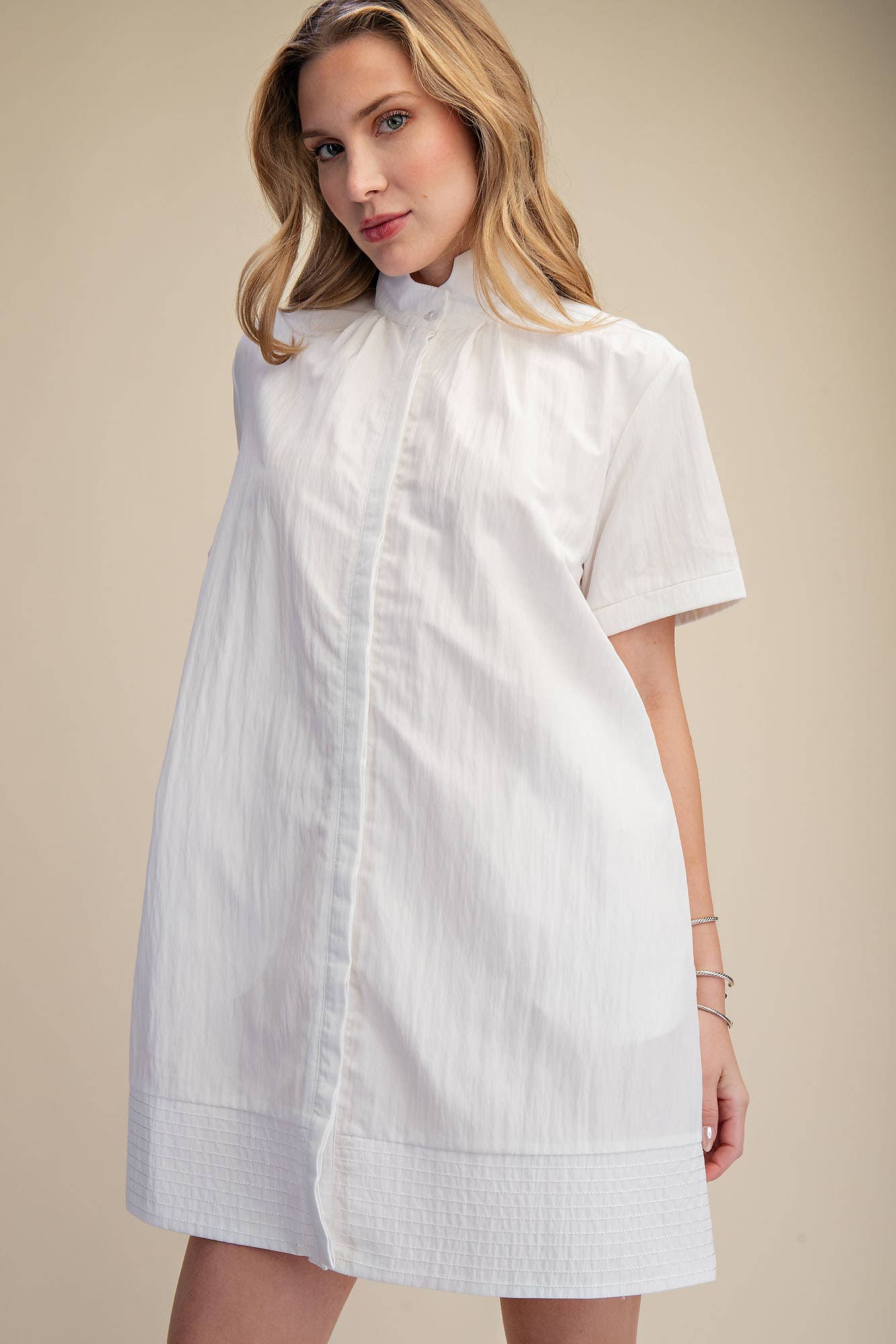 Daylight Bloom Mini Dress-White
