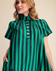 The Iconic Stripe Midi Dress-Navy