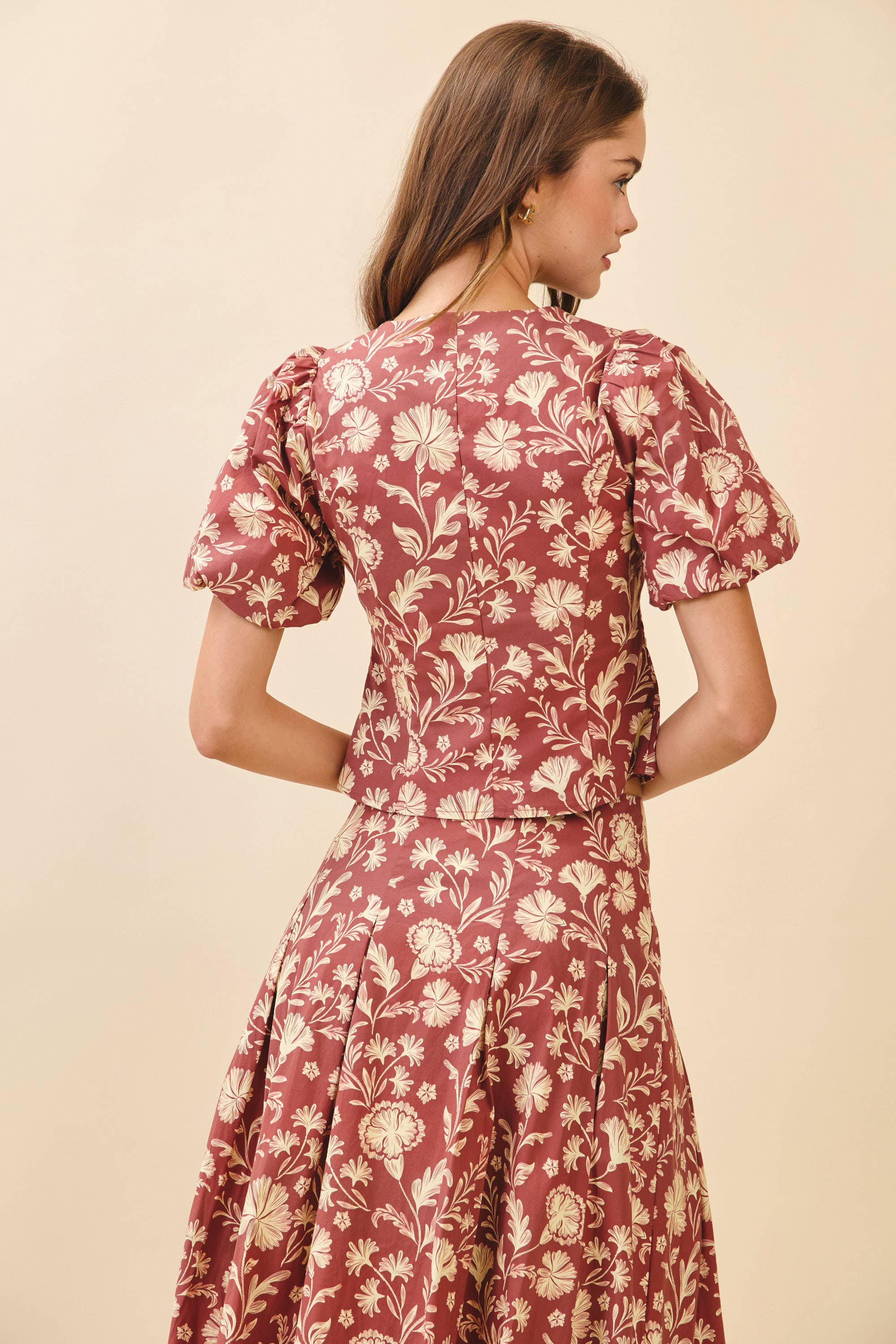 Falling Hard Floral Button Down Top