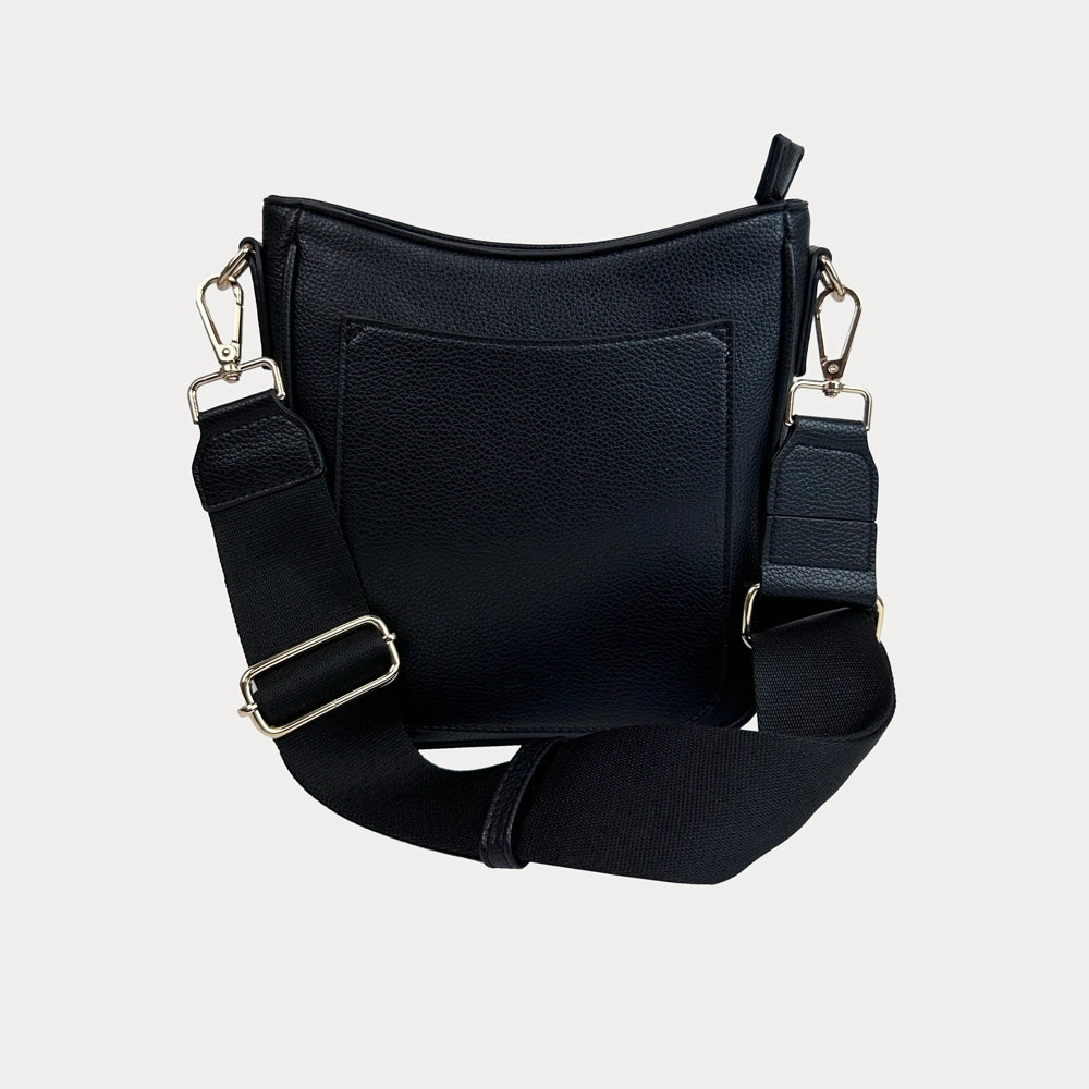 Mini Messenger with Strap-Black