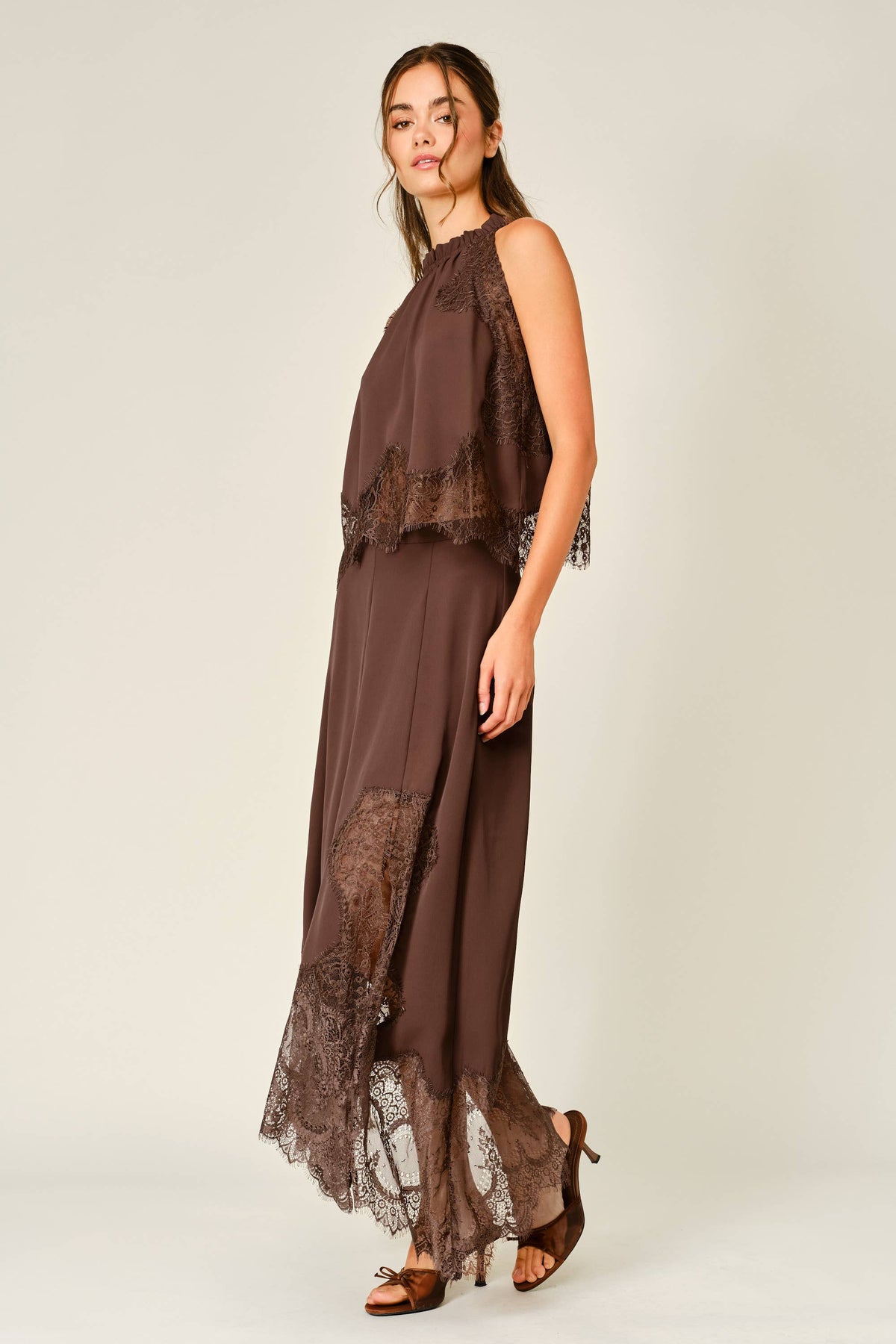 Rosalie Lace Top-Brown