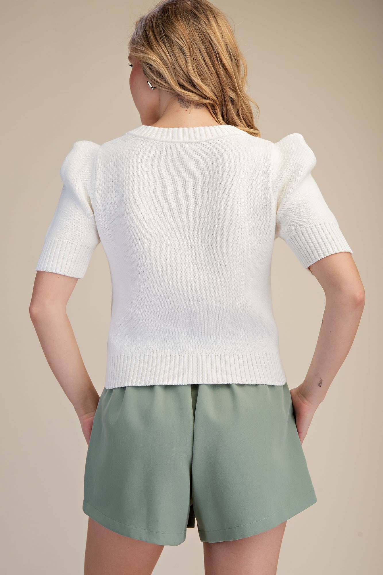 Weekend Time Knit Top-Ivory