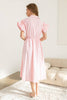 Strolling Through Maine Midi Dress-Pink