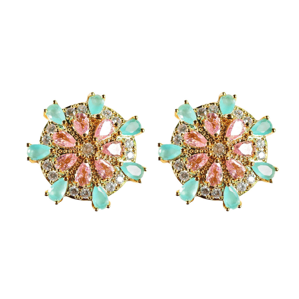 Sparkling Sand Dollar Stud Earrings