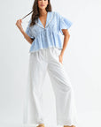 Daisy Gingham Embroidered Top