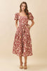 Avenue Stroll Floral Print Midi Dress