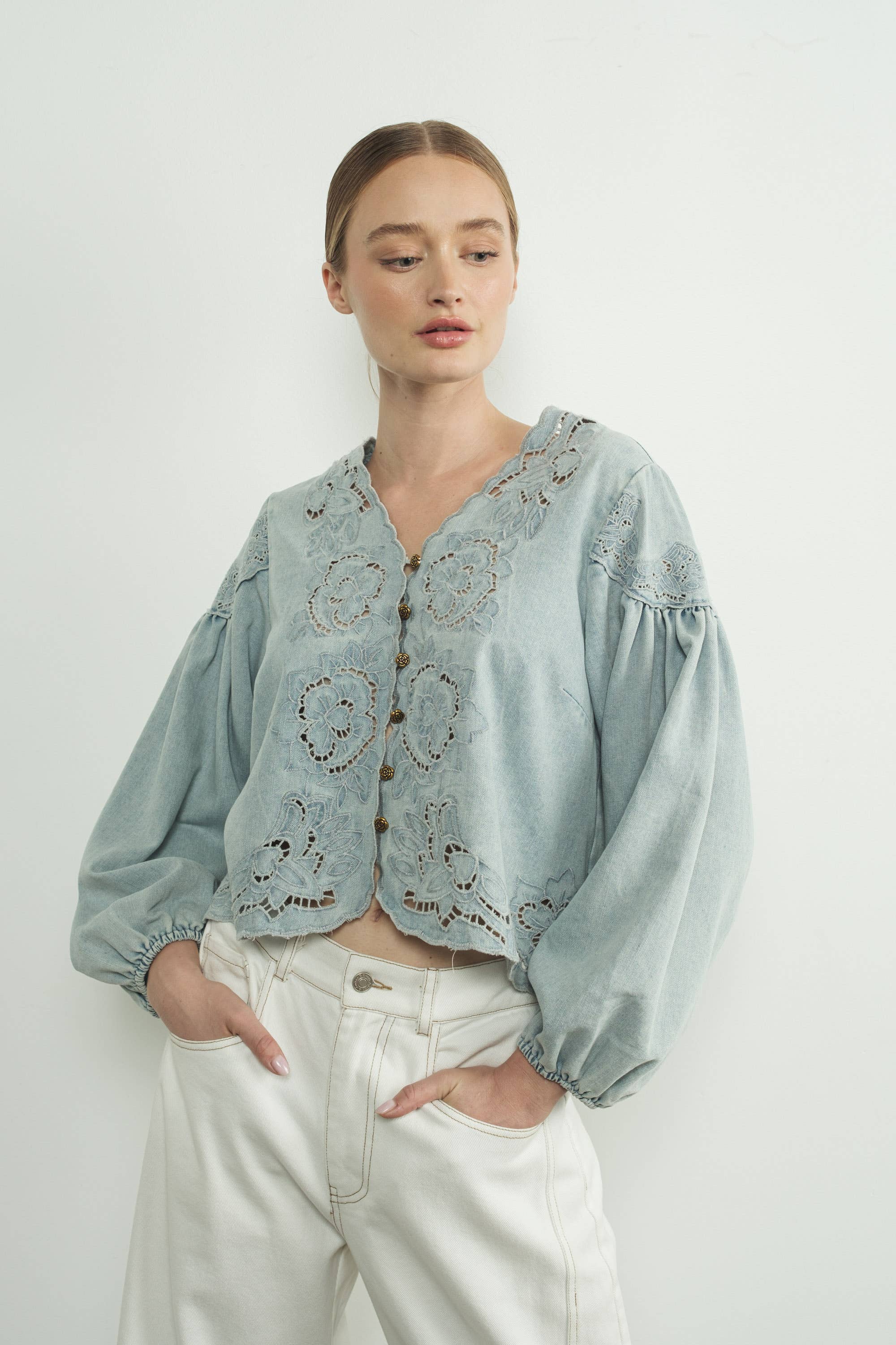 Bay Breeze Denim Top-Denim