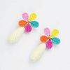 Multi Raffia Flower Earrings