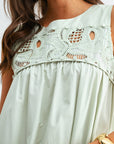 Desert Breeze Lace Maxi Dress-Sage