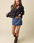 Lena Ruffle Plaid Blouse Top