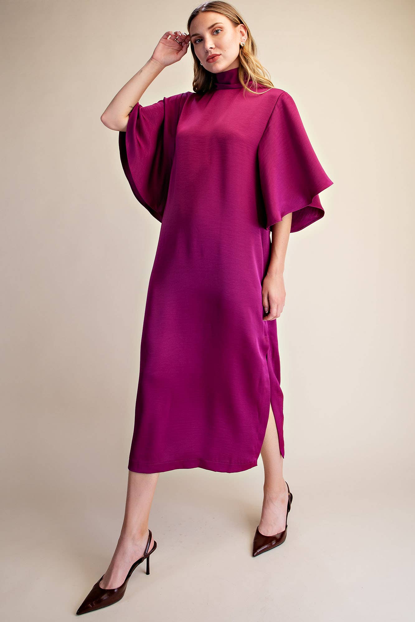 Candlelight Satin Midi Dress