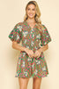 Mayan Flower Mini Dress