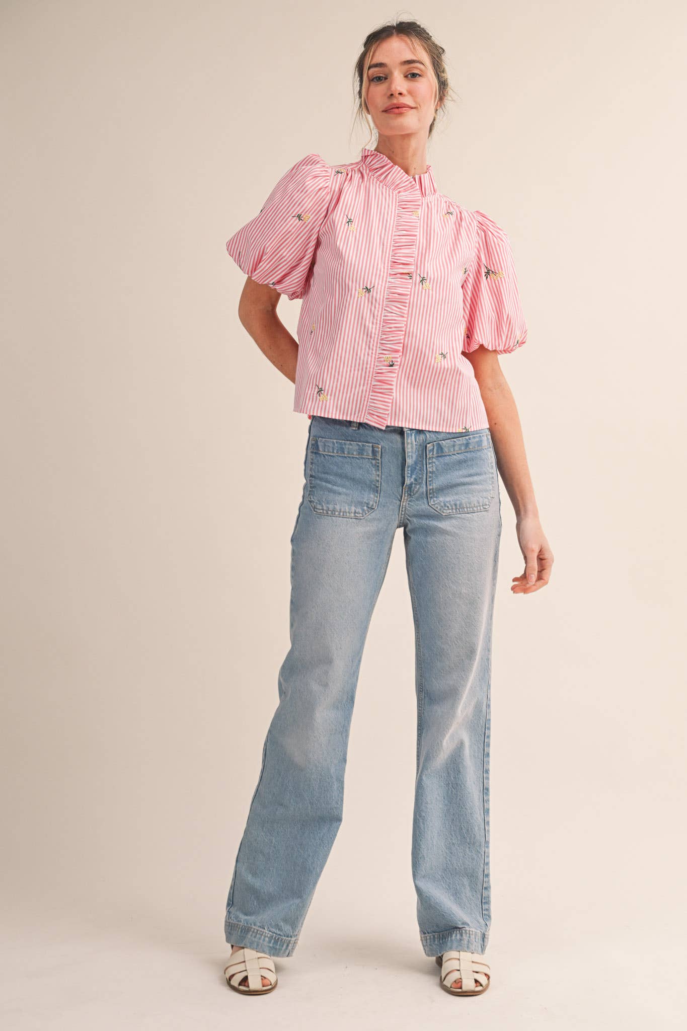 Spring Fling Bubble Sleeve Top