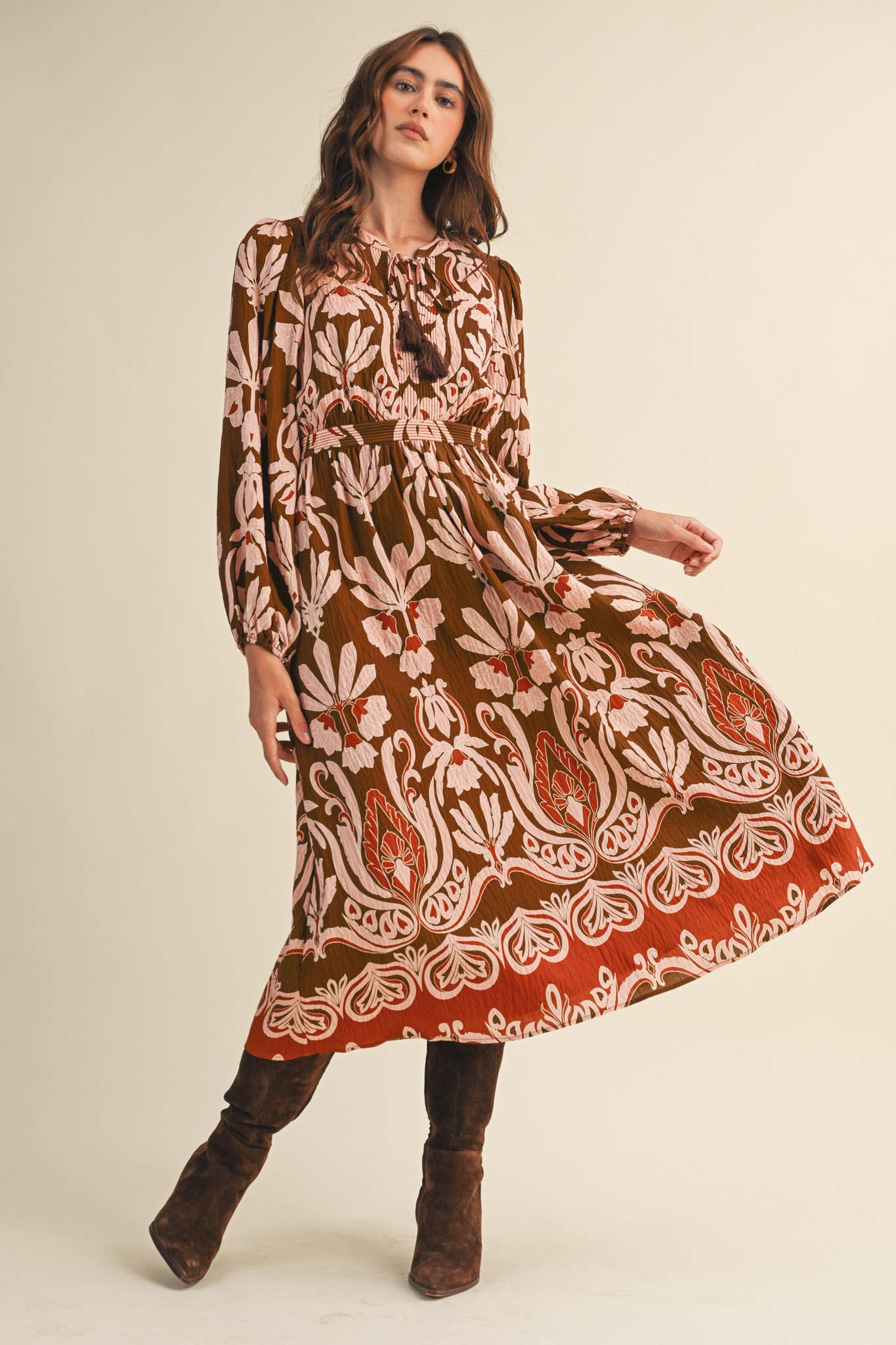 Forest Whimsy Floral Midi Dress