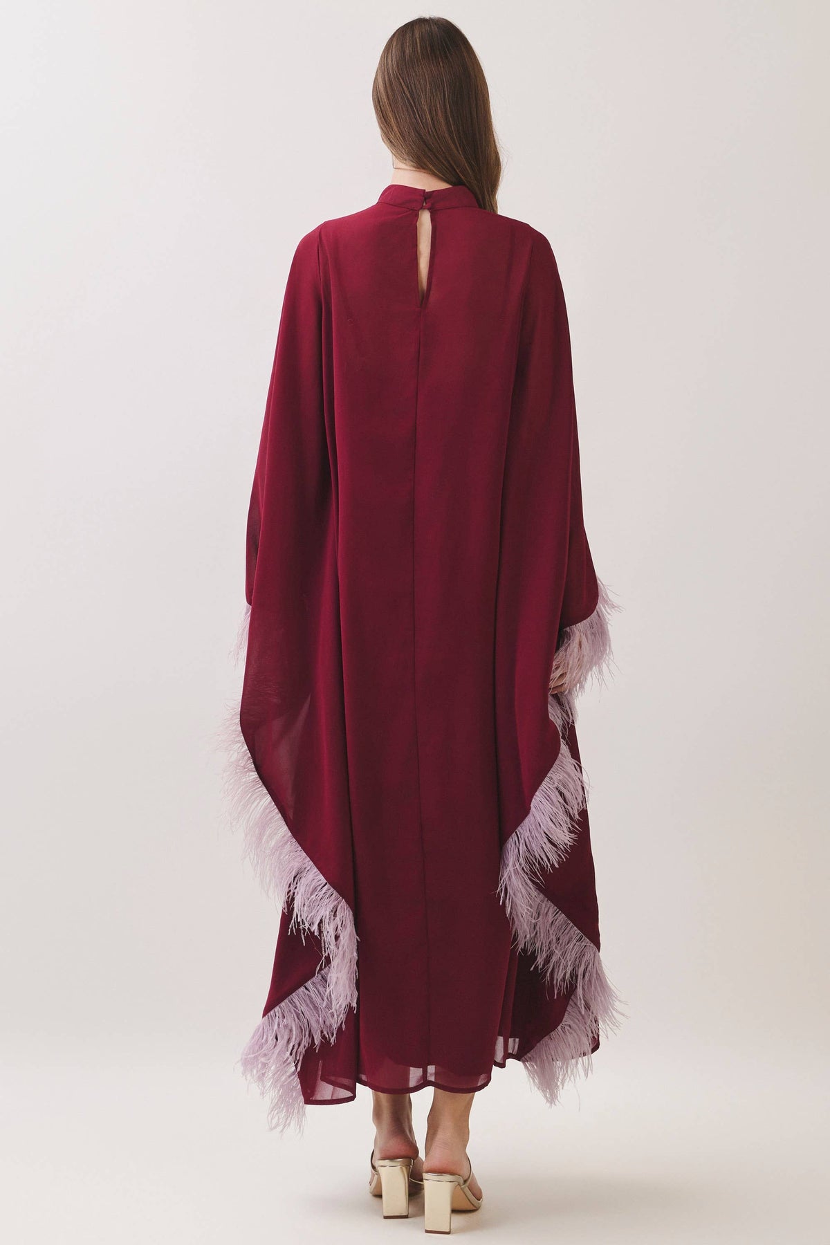 Plume Royale Cape Maxi Dress