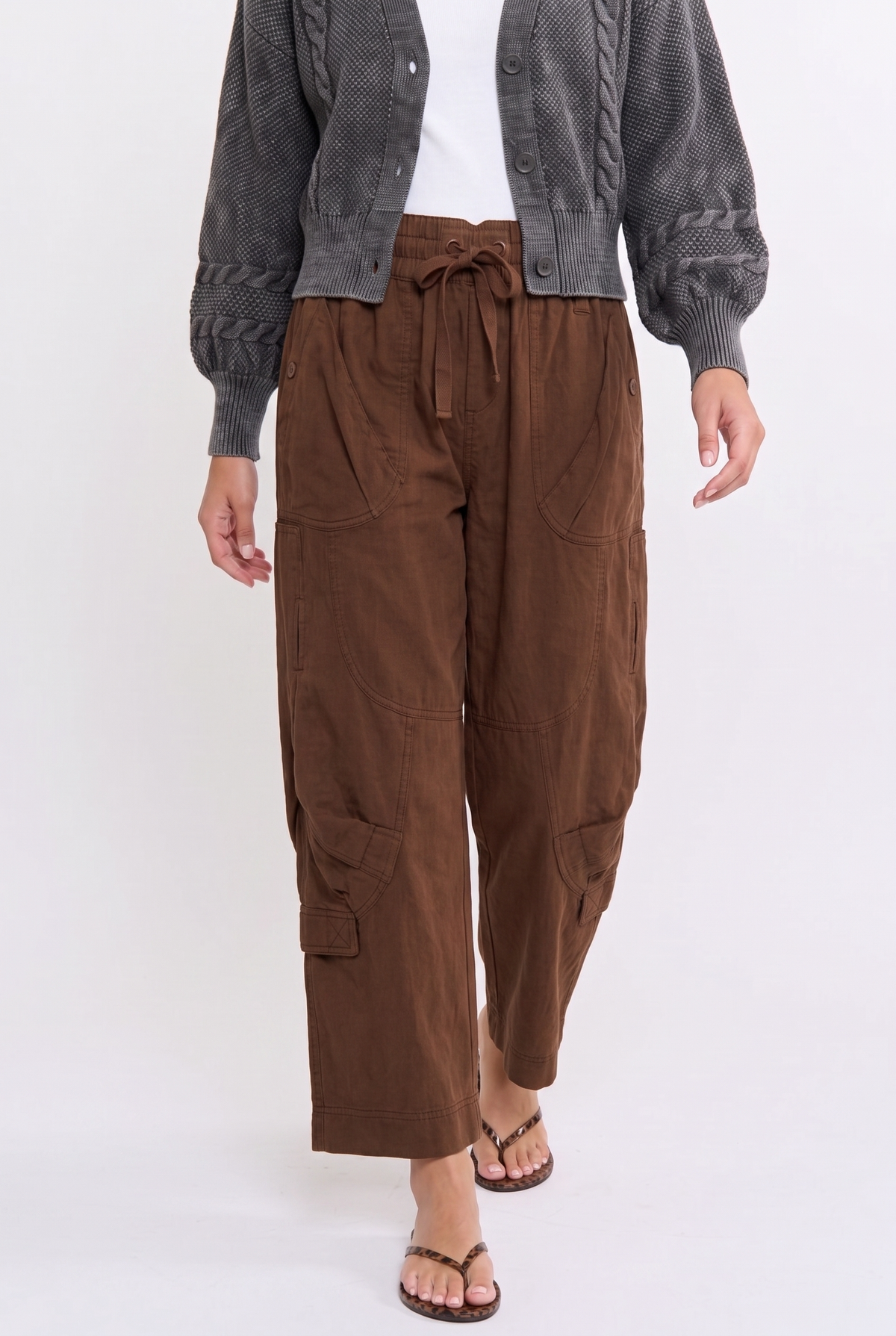 Weekend Wander Cargo Pants-Brown