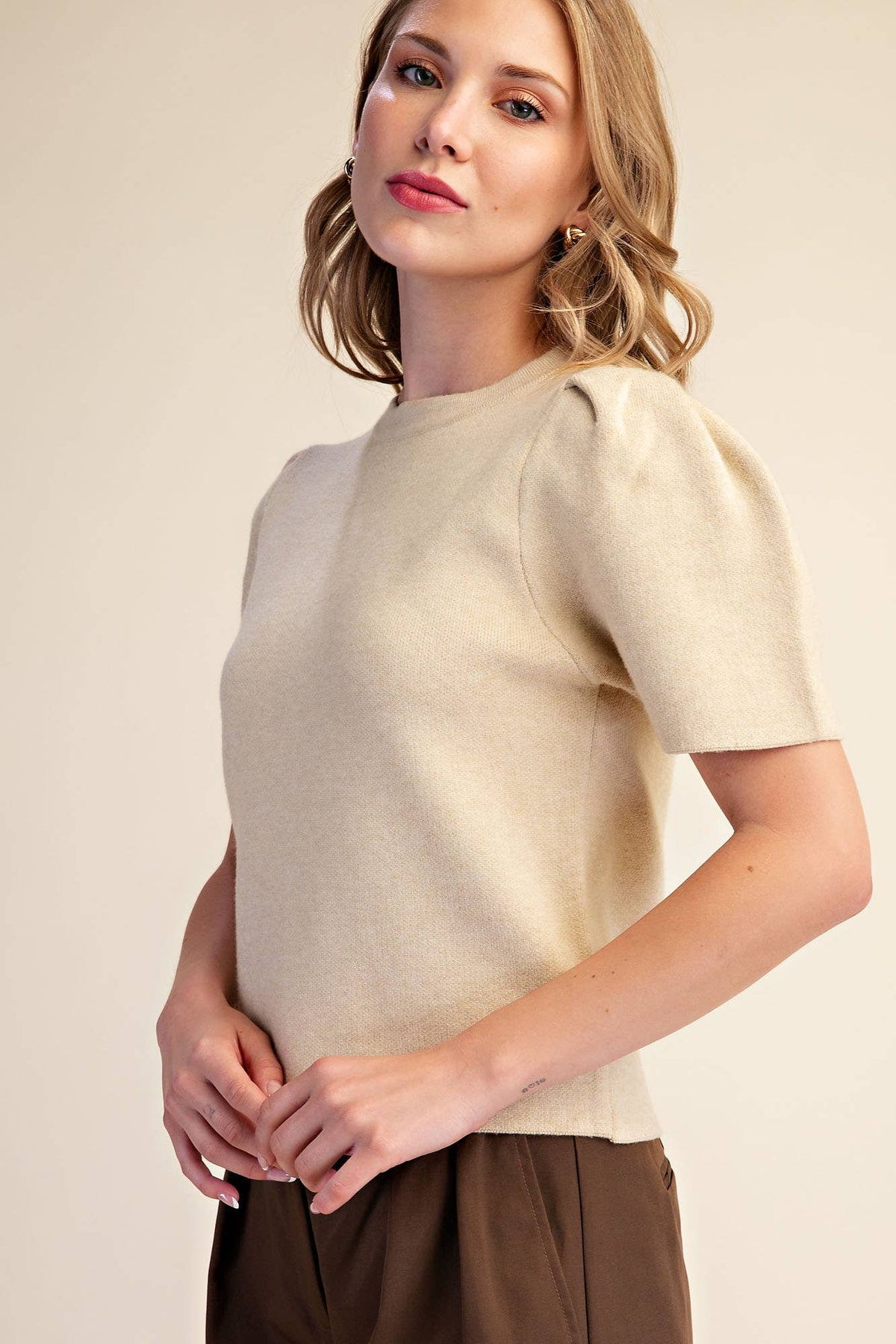 Sunday Autumn Knit Top-Beige