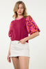 Desert Mix Knit Top- Wine