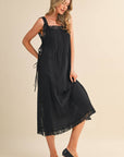 PREORDER: Fleur Romance Midi Dress-Black
