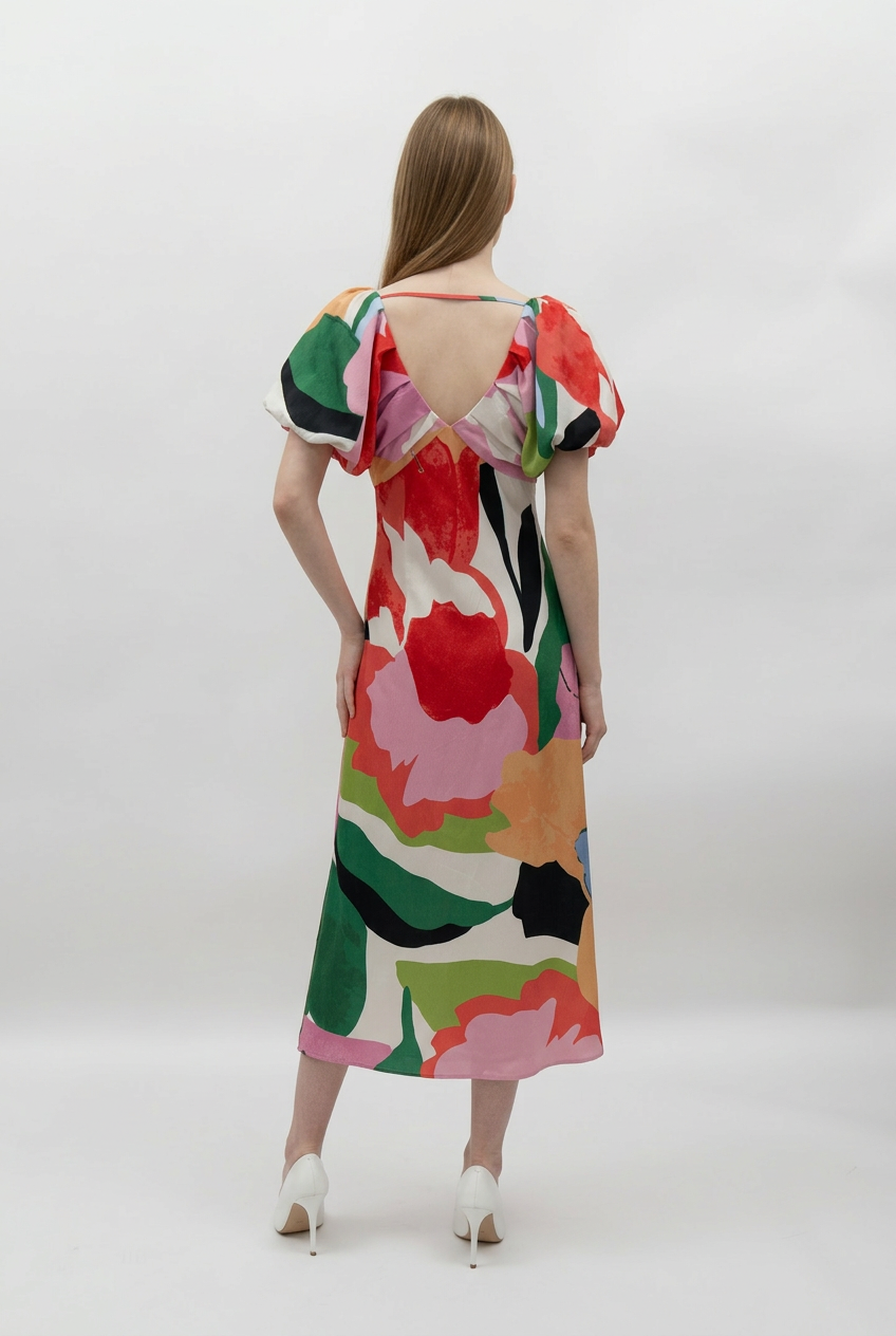 Monaco Puff Sleeve Maxi Dress
