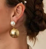 Pearl and Gold Drop Earring