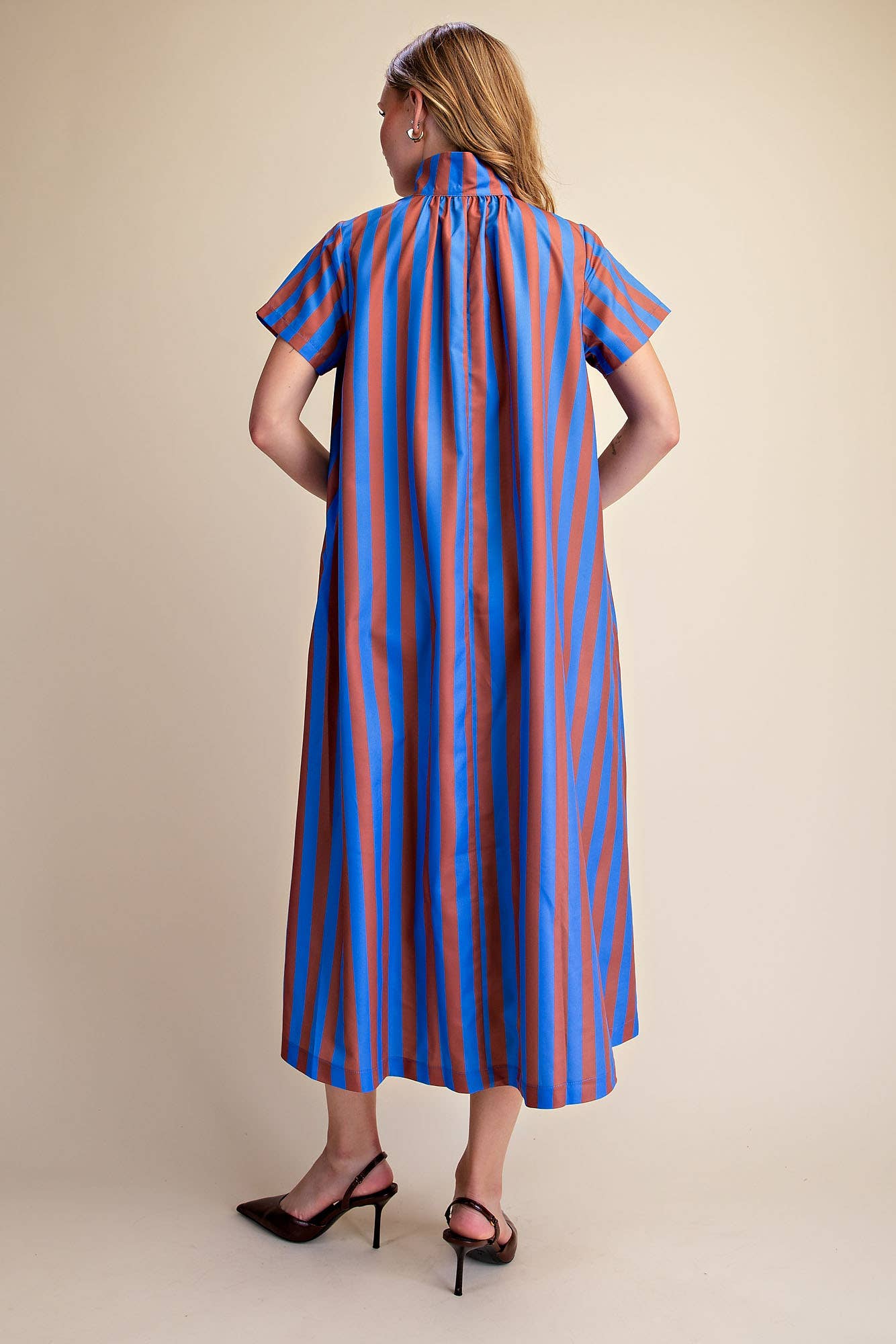 The Iconic Stripe Midi Dress-Royal