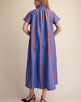 The Iconic Stripe Midi Dress-Royal