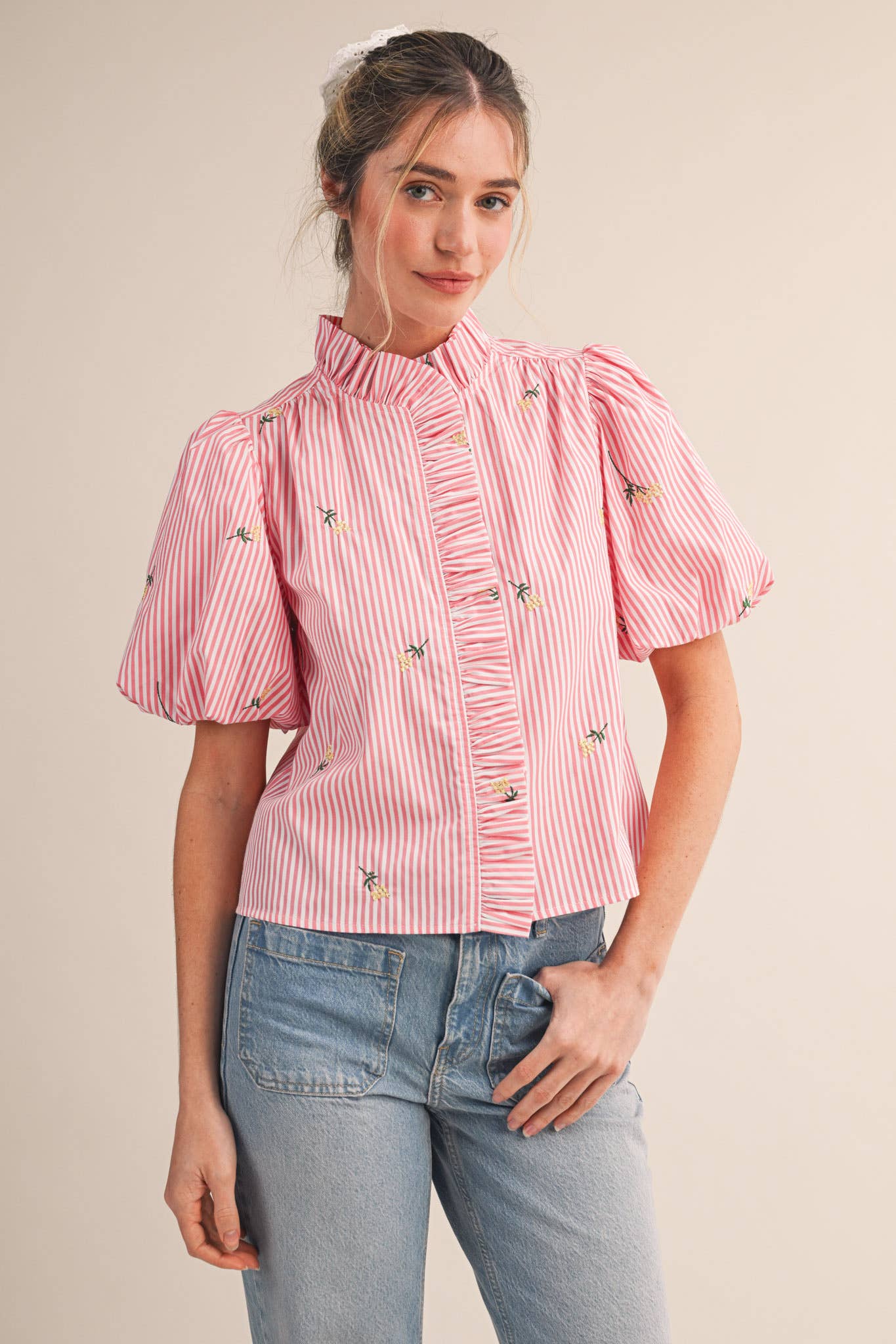 Spring Fling Bubble Sleeve Top