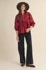Marfa Bound Embroidered Top-Burgundy