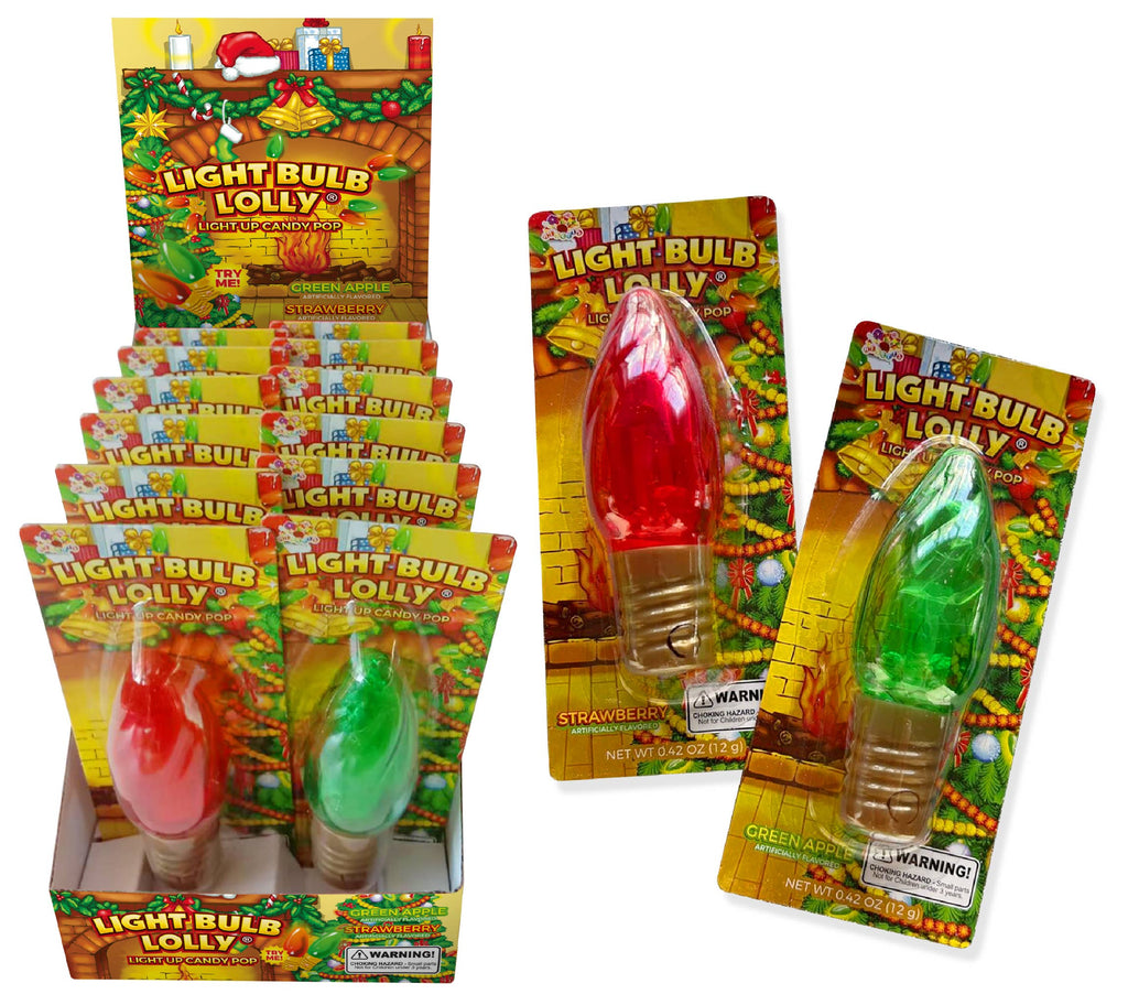 Holiday Light Bulb Lolly Candy Pop- Red