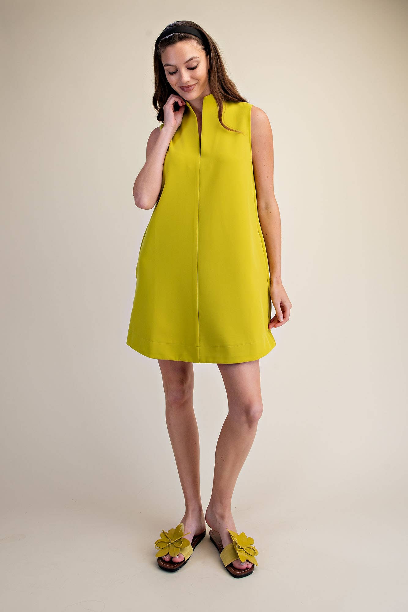 Yacht Luxe Mini Dress-Lime