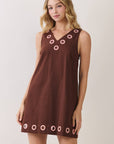 Weekend Cabin Mini Dress-Brown