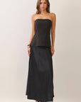 Satin Siren Maxi Dress-Black