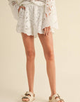 Floral Eyelet Pattern Shorts