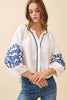 Bold Breeze Embroidered Top-White