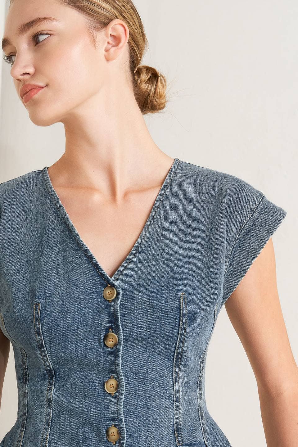 Barrel Race Denim Peplum Top