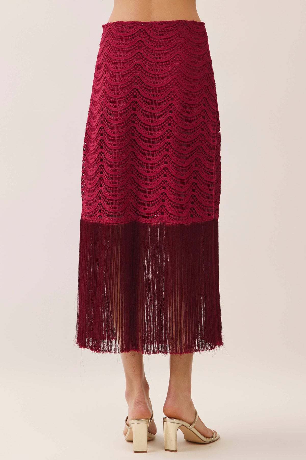 Party Ready Fringe Midi Skirt