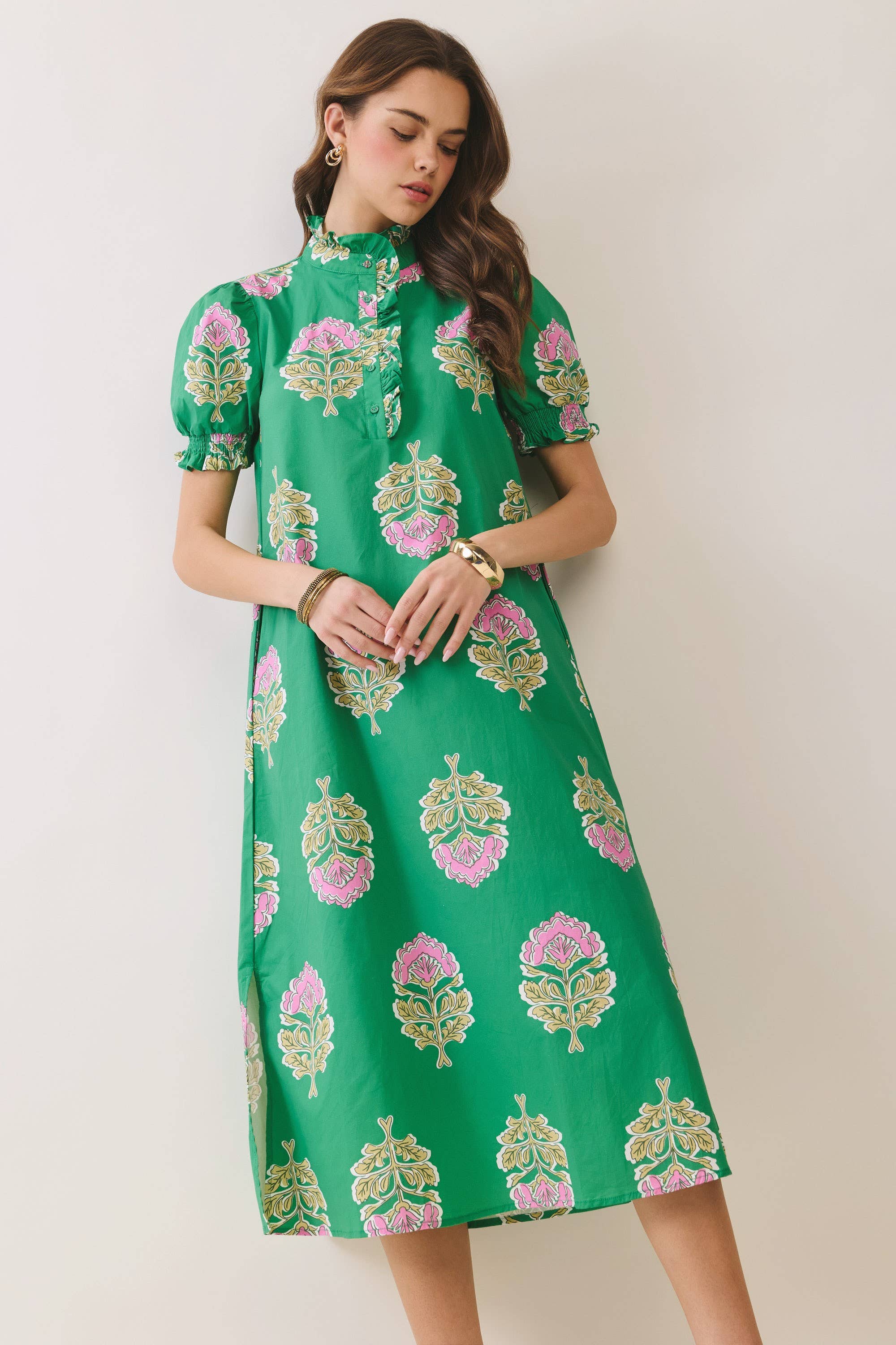 Clara Ruffle Midi Dress
