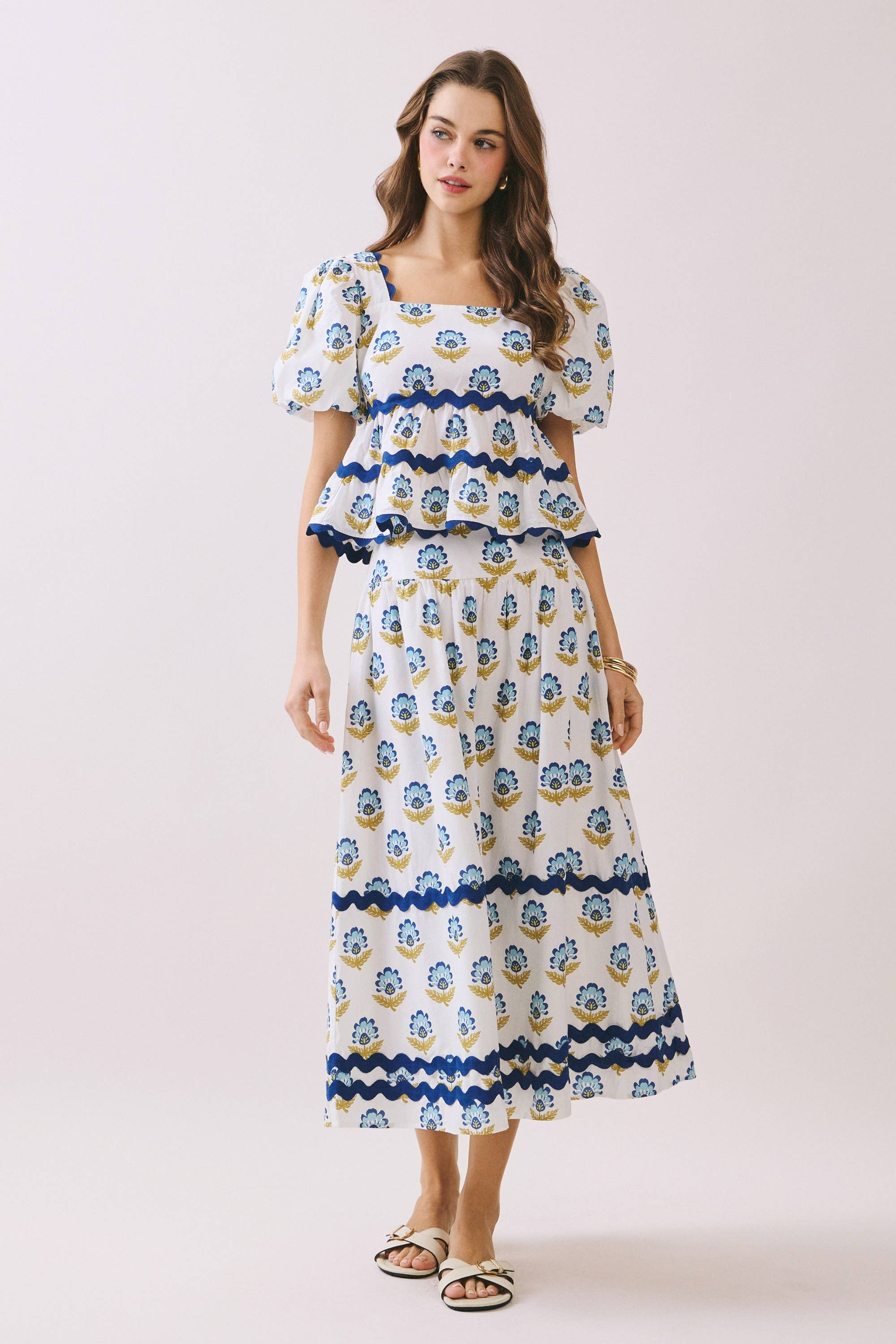 Folklore Floral Midi Skirt