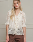 Whimsical Floral Lace Top