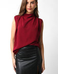 Polished Affair Top-Burgundy