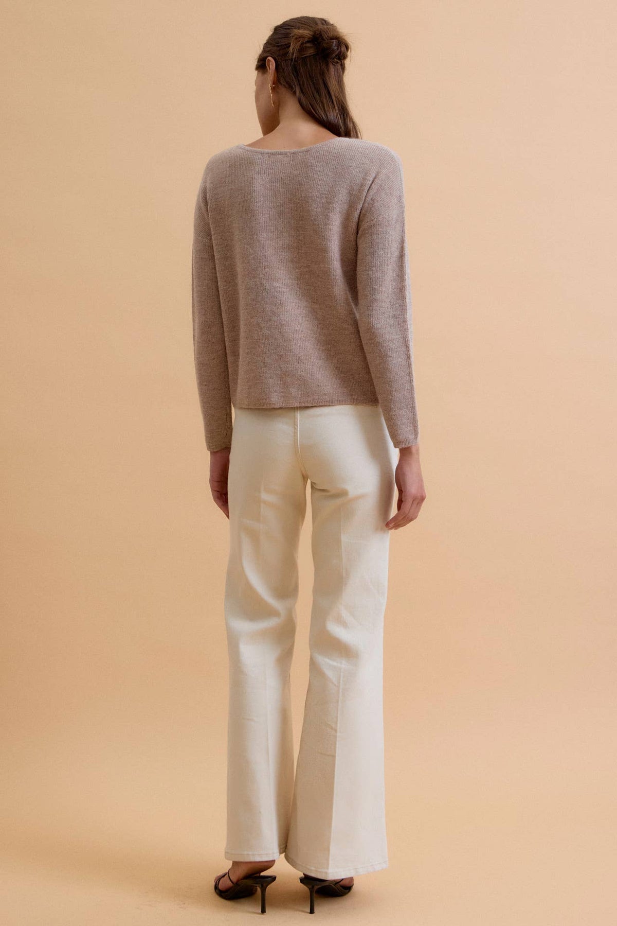 Gentle Days Ribbed Cardigan-Mocha