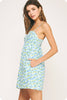 Botanical Brunch Mini Dress-Blue