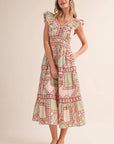 Sweet Spell Floral Midi Dress-Ivory