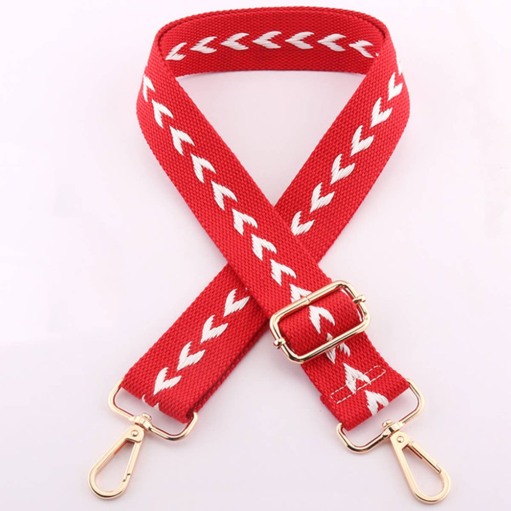 White Arrow Bag Strap-Red